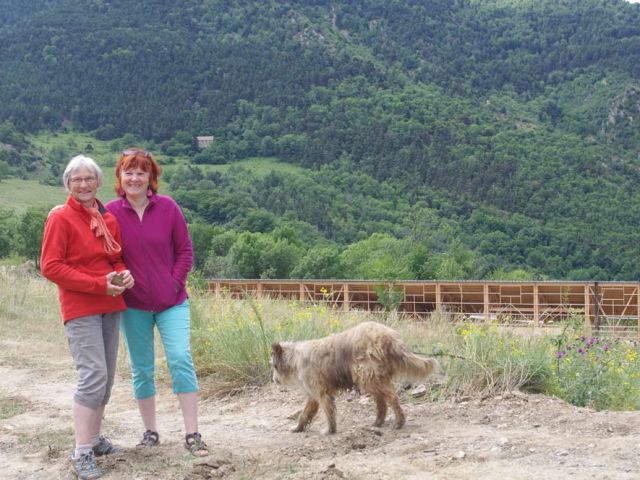 Danièle accueille Véronique, une nouvelle coopératrice, en compagnie de Milor Le Chien.